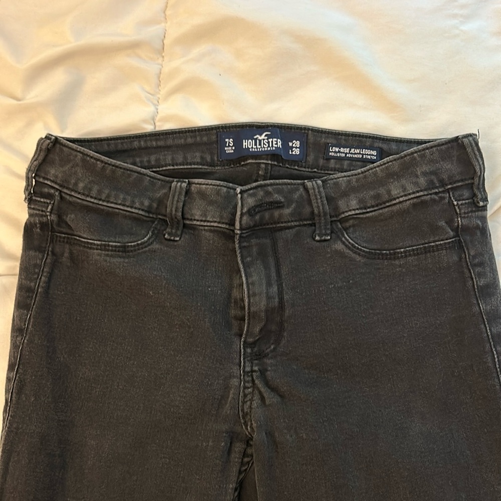 Hollister Black Ripped Low Rise Jean Legging